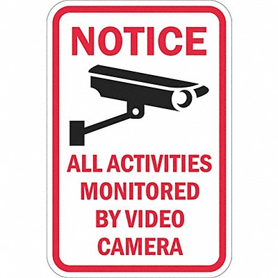 LYLE T11081DG12x18 Reflective Surveillance Notice Sign 18x12in