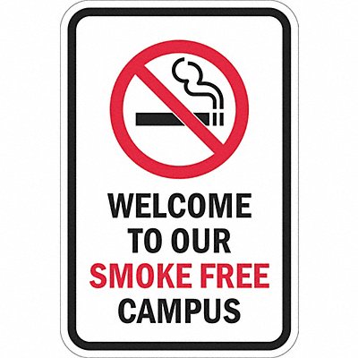 LYLE T11094DG12x18 Reflective No Smoking Sign 18x12in Alum