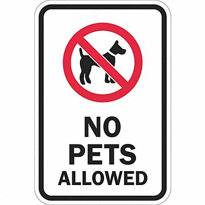 LYLE T11102DG12x18 Reflective No Pets Sign 18x12in Aluminum