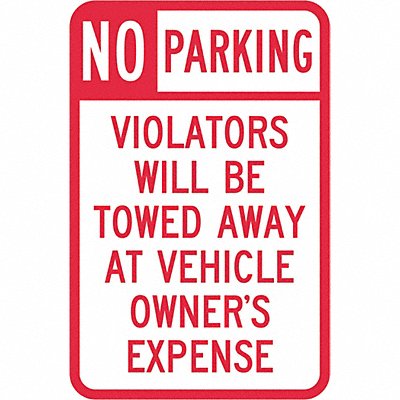 LYLE T11061DG12x18 Tow Zone No Parking Sign 18 x 12