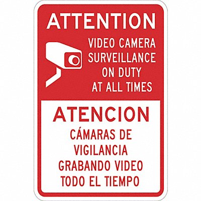 LYLE T11078DG12x18 Security Sign 18 in x 12 in Aluminum