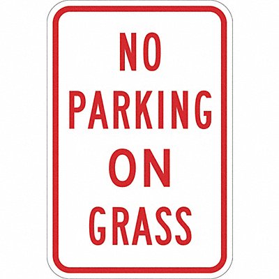 LYLE T11152EG12x18 No Parking On Grass Sign 18 x 12