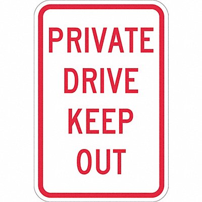 LYLE T11163DG12x18 Private Drive Traffic Sign 18 x12