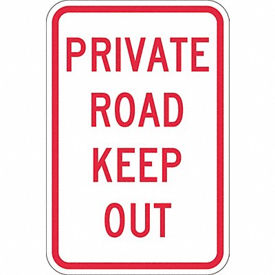LYLE T11164EG12x18 Private Road Traffic Sign 18 x 12