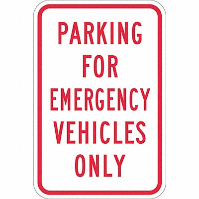 LYLE T11198EG12x18 Emergency Vehicle Parking Sign 18 x 12