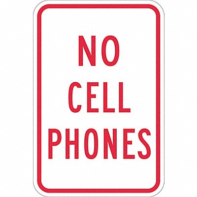 LYLE T11209EG12x18 No Cell Phones Traffic Sign 18 x 12