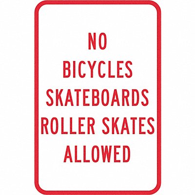 LYLE T11238EG12x18 Reflective No Skateboards Sign 18x12in Alum