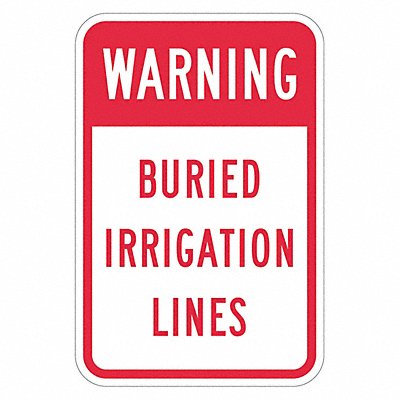 LYLE T11404EG12x18 Reflective Buried Pipeline Warn Sign 18x12in