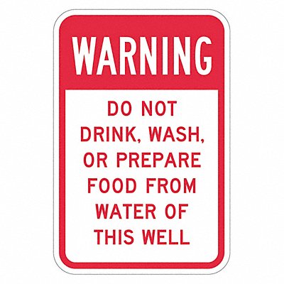 LYLE T11411HI12x18 Reflective Potable Water Warn Sign 18x12in