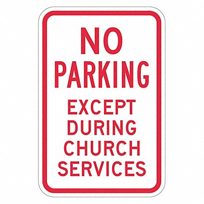 LYLE T11505HI12x18 Church Parking Sign 18 x 12