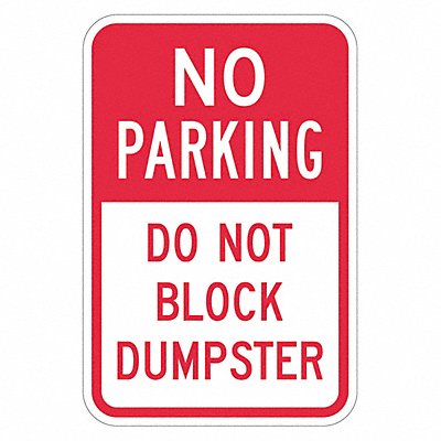 LYLE T11731DG12x18 Dumpster No Parking Sign 18 x 12