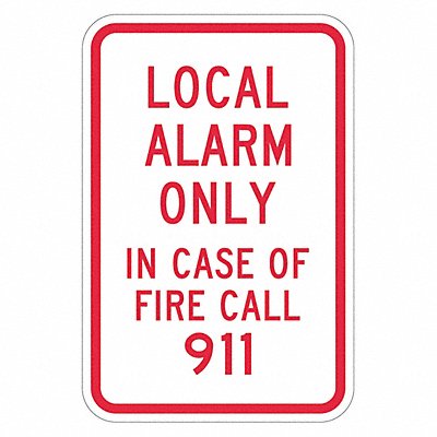 LYLE T11839EG12x18 Reflective Emrgncy Sign 18x12in Aluminum