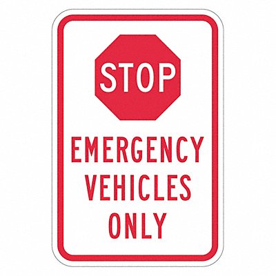 LYLE T11847DG12x18 Stop Emergency Vehicles Only Sign 18x12