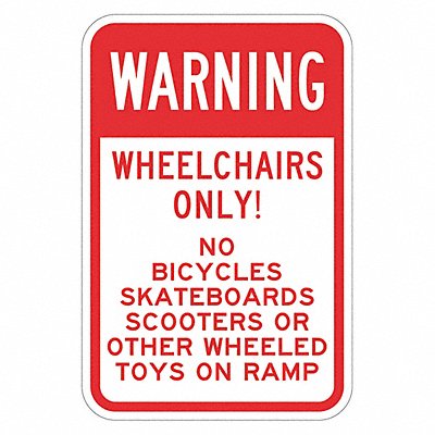 LYLE T12180HI12x18 Reflective No Skatebrds Warning Sign 18x12in