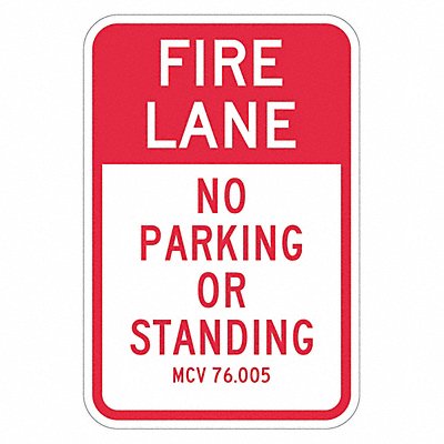 LYLE T12819HI12x18 Fire Lane No Parking Sign 18 x 12