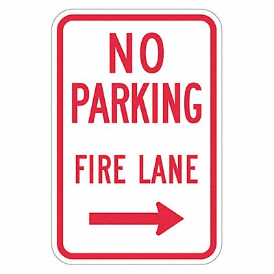 LYLE T12847DG12x18 No Parking Fire Lane Sign 18 x 12