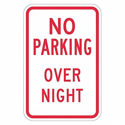 LYLE T13018HI12x18 No Overnight Parking Sign 18 x 12