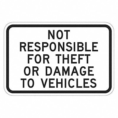 LYLE T11046DG18x12 Parking Lot Damage Advisory Sign 12 x18