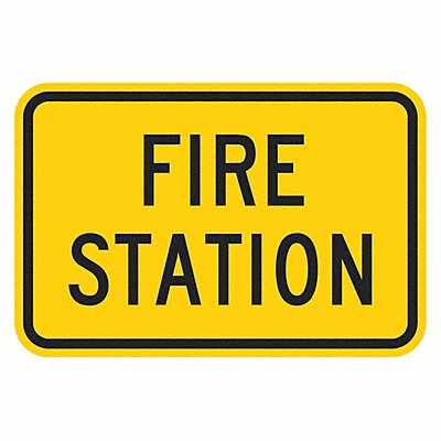 LYLE T11833HI18x12 Fire Station Traffic Sign 12 x 18
