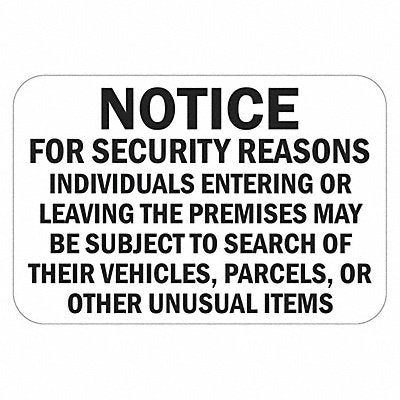 LYLE T11919HI18x12 Reflective Surveillance Notice Sign 12x18in