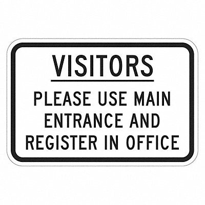LYLE T11937HI18x12 Reflective Visitors Sign 12x18in Aluminum