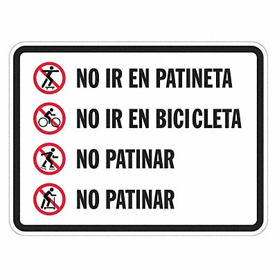 LYLE T11232EG18x12 Reflective No Skateboards Sign 12x18in Alum
