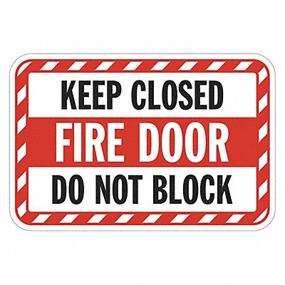 LYLE T11665HI18x12 Reflective Fire Door Sign 12x18in Alumin