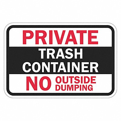 LYLE T11750HI18x12 Reflective No Dumping Private Sign 12x18in