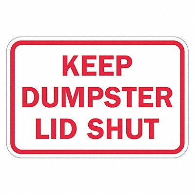 LYLE T11696EG18x12 Reflective Dumpster Sign 12x18in Alumin