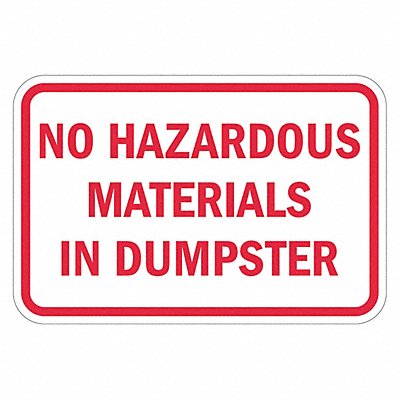 LYLE T11728DG18x12 Reflective Hazardous Materials Sign 12x18in