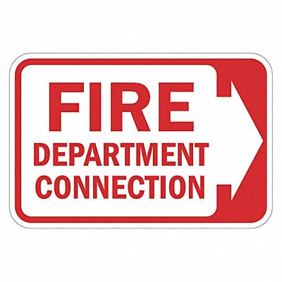 LYLE T11819HI18x12 Reflective Fire Connection Sign 12x18in Alum