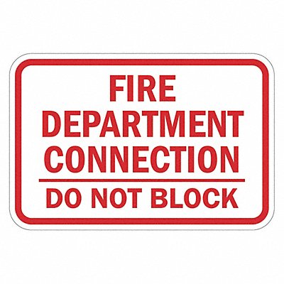 LYLE T11850HI18x12 Reflective Fire Connection Sign 12x18in Alum
