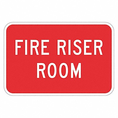 LYLE T11832EG18x12 Reflective Fire Riser Sign 12x18in Alum