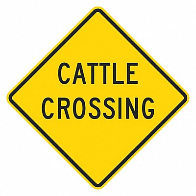 LYLE T11554HI18x18 Cattle Crossing Traffic Sign 18 x 18