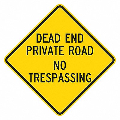 LYLE T13087HI18x18 Dead End Traffic Sign 18 x 18