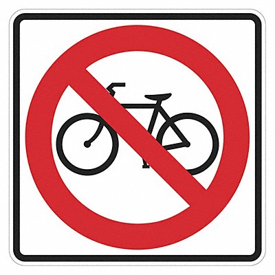 LYLE T11235HI18x18 No Bicycles Traffic Sign 18 x 18