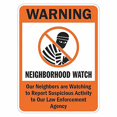 LYLE T11089DG18x24 Reflective Crime Watch Warning Sign 24x18in