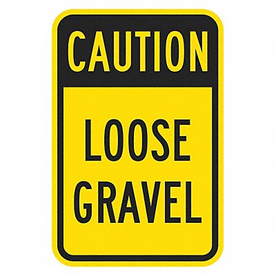 LYLE T11355EG18x24 Loose Gravel Traffic Sign 24 x 18