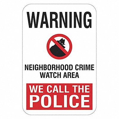 LYLE T11112DG18x24 Reflective Crime Watch Warning Sign 24x18in