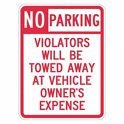 LYLE T11062DG18x24 Tow Zone No Parking Sign 24 x 18