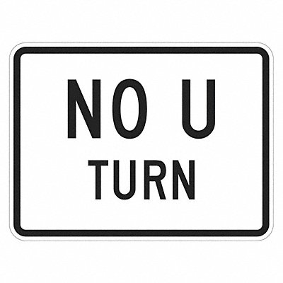 LYLE T15718EG24x18 No U Turn Traffic Sign 18 x 24