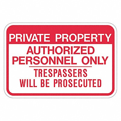LYLE T11166DG24x18 Warning Sign 18 in Aluminum