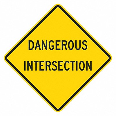 LYLE T15321EG24x24 Dangerous Intersection Sign 24 x 24