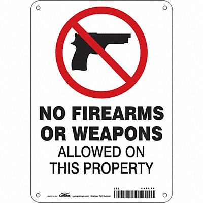 CONDOR 449L28 Safety Sign 10 in x 7 in Polyethylene