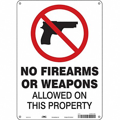 CONDOR 449L29 Safety Sign 14 in x 10 in Polyethylene