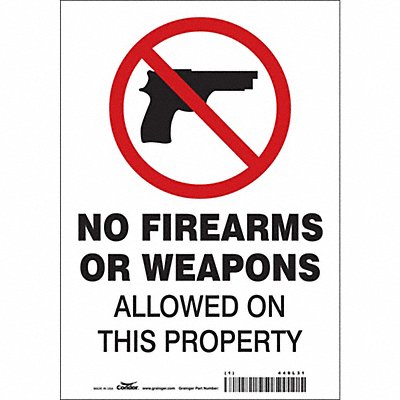 CONDOR 449L31 Safety Sign 10 in x 7 in Vinyl