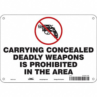 CONDOR 449L35 Safety Sign 7 in x 10 in Polyethylene
