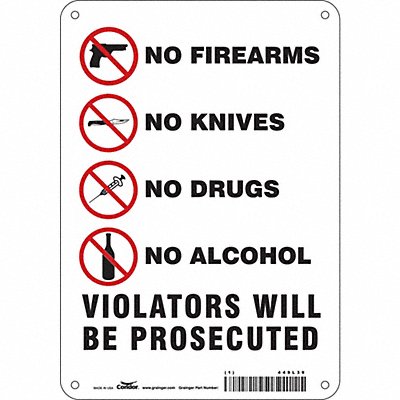 CONDOR 449L39 Safety Sign 10 in x 7 in Aluminum