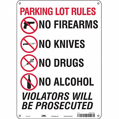 CONDOR 449L49 Safety Sign 14 in x 10 in Aluminum