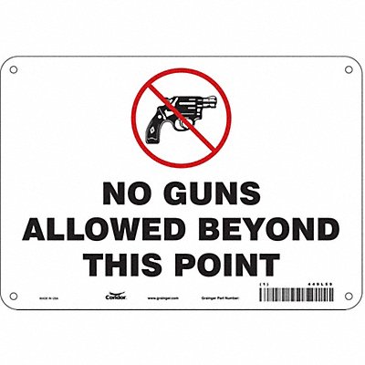 CONDOR 449L59 Safety Sign 7 in x 10 in Aluminum